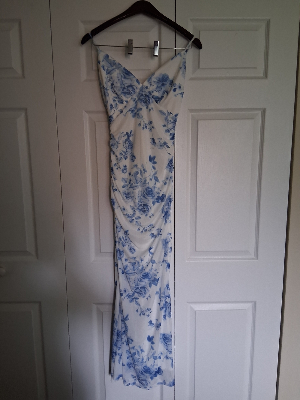 Glnege Blue And White Floral Dress